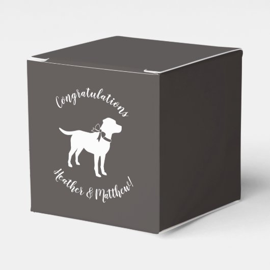 Labrador Hunde Babydusche Labrador Grau Geschlecht Geschenkschachtel (Vorderseite)