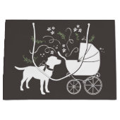 Labrador Hunde Babydusche Labrador Grau Geschlecht Große Geschenktüte (Vorderseite)