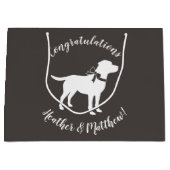 Labrador Hunde Babydusche Labrador Grau Geschlecht Große Geschenktüte (Vorderseite)