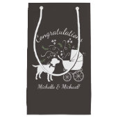 Labrador Hunde Babydusche Labrador Grau Geschlecht Kleine Geschenktüte (Vorderseite)