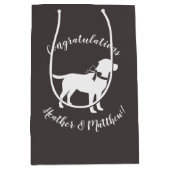 Labrador Hunde Babydusche Labrador Grau Geschlecht Mittlere Geschenktüte (Vorderseite)