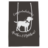 Labrador Hunde Babydusche Labrador Grau Geschlecht Mittlere Geschenktüte (Rückseite)