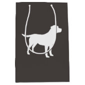 Labrador Hunde Babydusche Labrador Grau Geschlecht Mittlere Geschenktüte (Vorderseite)