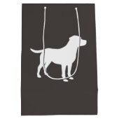 Labrador Hunde Babydusche Labrador Grau Geschlecht Mittlere Geschenktüte (Rückseite)
