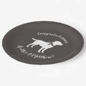 Labrador Hunde Babydusche Labrador Grau Geschlecht Pappteller (Schrägansicht)