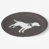 Labrador Hunde Babydusche Labrador Grau Geschlecht Pappteller (Schrägansicht)