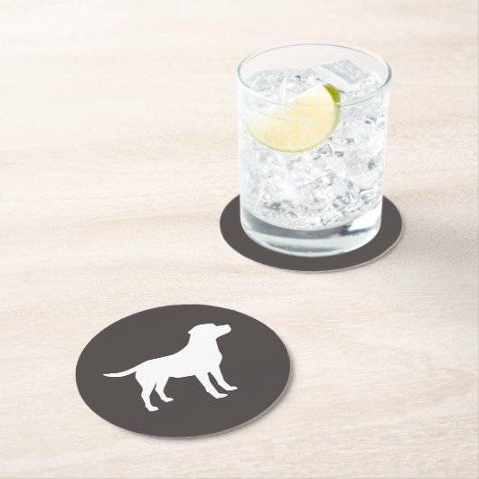 Labrador Hunde Babydusche Labrador Grau Geschlecht Runder Pappuntersetzer (Vor Ort)