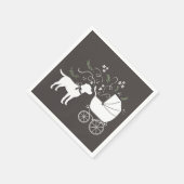 Labrador Hunde Babydusche Labrador Grau Geschlecht Serviette (Ecke)