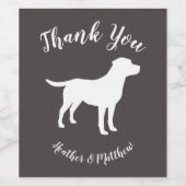 Labrador Hunde Babydusche Labrador Grau Geschlecht Weinetikett (Einzelnes Label)