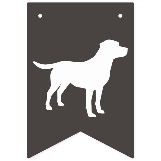 Labrador Hunde Babydusche Labrador Grau Geschlecht Wimpelkette (Zweite Fahne)