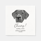 Labrador Hunde Hand Zeichnend Personalisierte Beif Serviette (Vorderseite)
