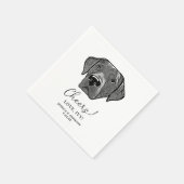 Labrador Hunde Hand Zeichnend Personalisierte Beif Serviette (Ecke)