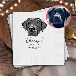 Labrador Hunde Hand Zeichnend Personalisierte Beif Serviette