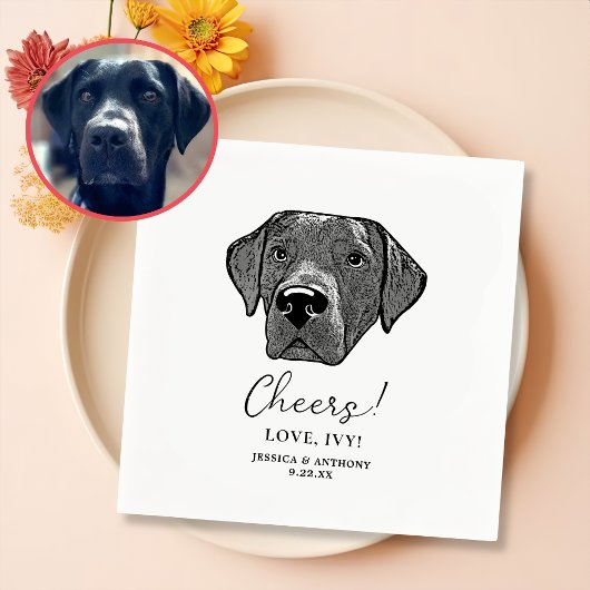 Labrador Hunde Hand Zeichnend Personalisierte Beif Serviette