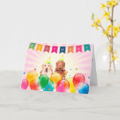 Labrador Hunde Happy Birthday Grußkarte Karte (Gelbe Blume)