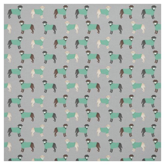 Labrador-Hunde in Graustufen Stoff (Muster)