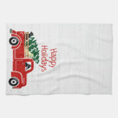 Labrador Hunde in Red Christmas Truck Geschirrtuch (Horizontal)