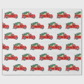 Labrador Hunde in Red Christmas Truck Wrapping Pap Geschenkpapier (Flach)