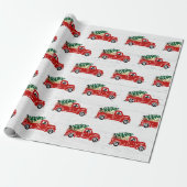 Labrador Hunde in Red Christmas Truck Wrapping Pap Geschenkpapier (Ungerollt)