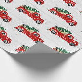 Labrador Hunde in Red Christmas Truck Wrapping Pap Geschenkpapier (Ecke)