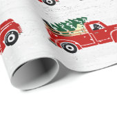 Labrador Hunde in Red Christmas Truck Wrapping Pap Geschenkpapier (Rolleneckpunkt)