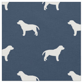 Labrador hunde marine blaue Silhouette Stoff