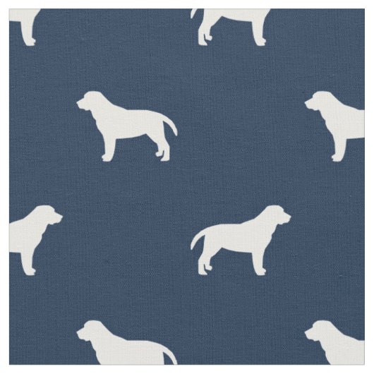 Labrador hunde marine blaue Silhouette Stoff (Nahaufnahme)