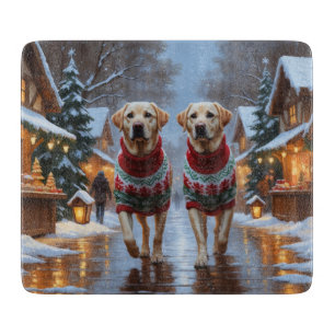 Labrador-Hunde Weihnachten Schnee Feiertag Schneidebrett