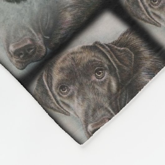 Labrador-Hundeentwurf der Tierkunst Fleecedecke (Ecke)