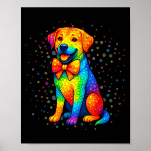 Labrador-Hundefreunde Polka-Punkte Glücklicher Pun Poster