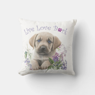 Labrador-Hundemutter Blumenmuster Kissen