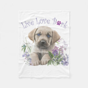 Labrador-Hundemutter Floral Fleecedecke