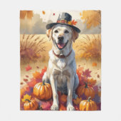 Labrador im Herbst lässt Erntedank Art Fleecedecke (Vorderseite)