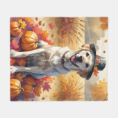 Labrador im Herbst lässt Erntedank Art Fleecedecke (Vorderseite (Horizontal))