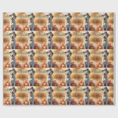 Labrador im Herbst lässt Erntedank Art Geschenkpapier (Flach)