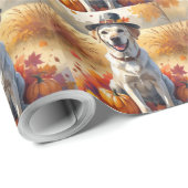 Labrador im Herbst lässt Erntedank Art Geschenkpapier (Rolleneckpunkt)