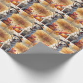 Labrador im Herbst lässt Erntedank Art Geschenkpapier (Ecke)