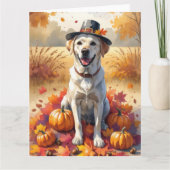 Labrador im Herbst lässt Erntedank Art Karte (Vorderseite)