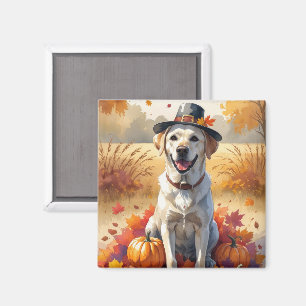 Labrador im Herbst lässt Erntedank Art Magnet