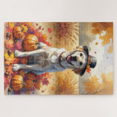 Labrador im Herbst lässt Erntedank Art Puzzle (Horizontal)
