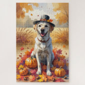 Labrador im Herbst lässt Erntedank Art Puzzle (Vertikal)
