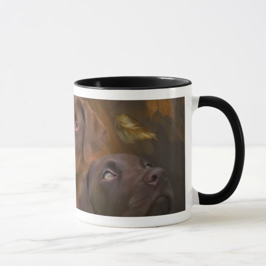Labrador in der Herbst-Kunst-Tasse Tasse (Rechts)