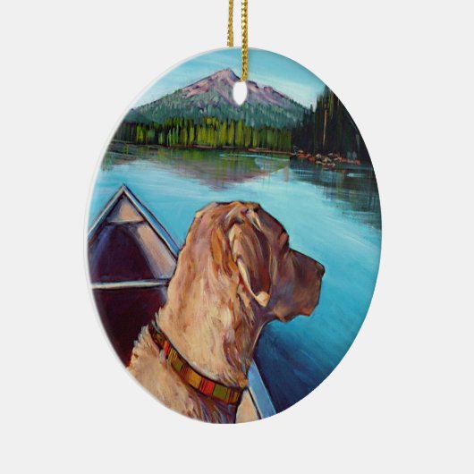 Labrador in der Kanu-Verzierung Keramik Ornament (Rechts)