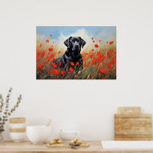 Labrador in Poppies Poster (Küche)