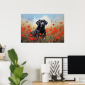 Labrador in Poppies Poster (Heimbüro)