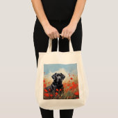 Labrador in Poppies Tragetasche (Vorderseite (Produkt))