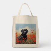 Labrador in Poppies Tragetasche (Rückseite)