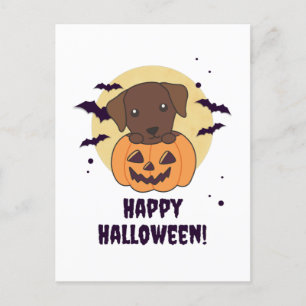 Labrador in Pumpkin Niedliche Hunde glückliche Hal Feiertagspostkarte