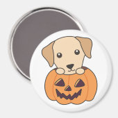 Labrador in Pumpkin Niedliche Hunde glückliche Hal Magnet (Vorderseite/Rückseite)