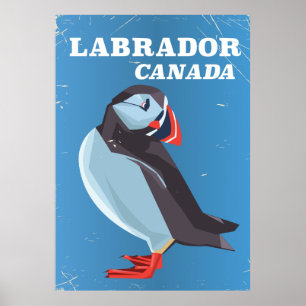 Labrador Kanada Papageientaucher Vintage-Reisepost Poster